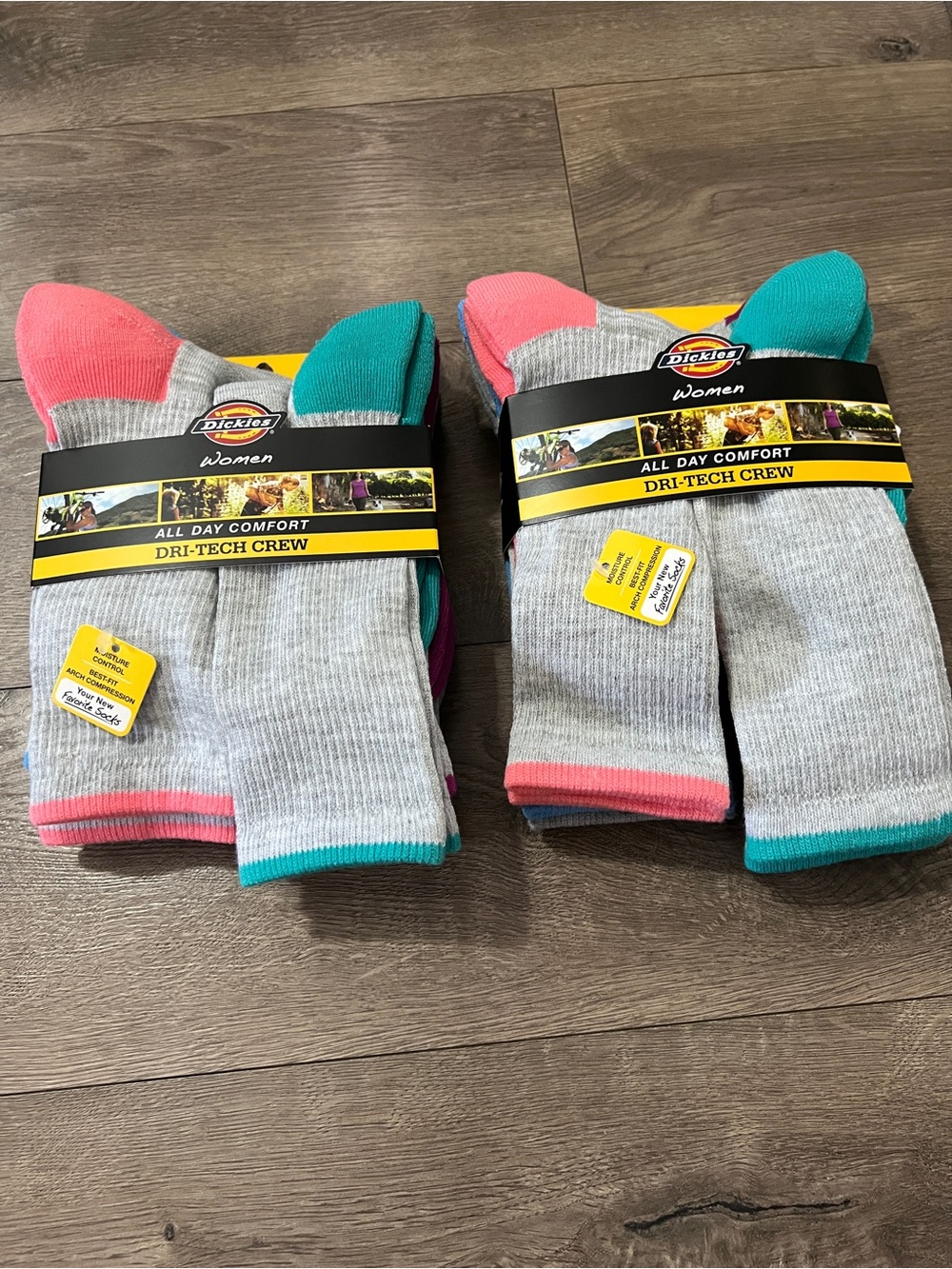 12 Pairs Dickies Dri Tech Crew Socks Size 6-9 New